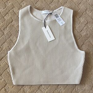 Aritzia Babaton Sculpt Knit Racer Tank - Matte Pearl (M)